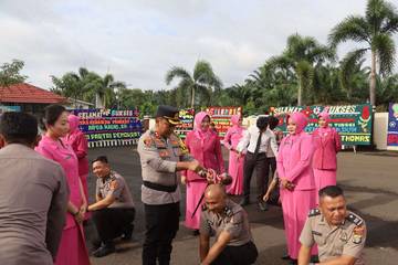 Kapolres Mesuji Pimpin Korp Rapor Kenaikan Pangkat