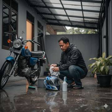 Tips Merawat Helm Setelah Terkena Hujan