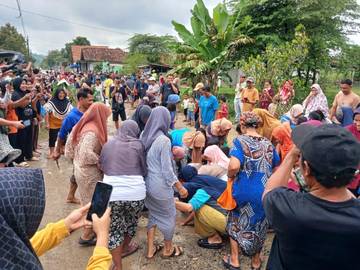 Jalan Rusak, Warga Pringsewu Tanam Pohon di Jalan