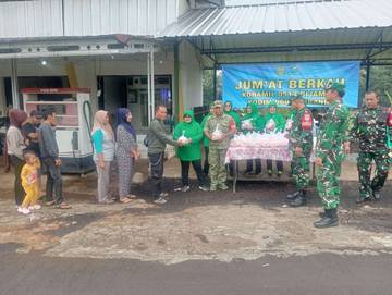 Danramil Cijambe: Jumat Berkah Wujud Kepedulian Sosial TNI-AD 
