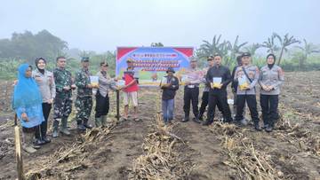 Polsek Jalancagak Dukung Program Ketahanan Pangan, Tanam Jagung