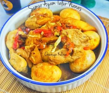 Semur Ayam Telur Nanas ala Masakan Rumahan 