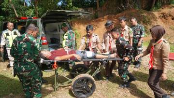 Latihan Siaga Bencana, Korem 041/Gamas Libatkan Pramuka 