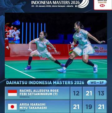 Rachel/Febi Dikalahkan Pasangan Jepang di Semifinal Indonesia Masters