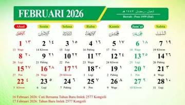 Libur Long Weekend Bulan Februari 2026