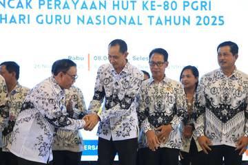 Puncak HUT 80 PGRI, Wabup Ajak Pendidikan Mahottama