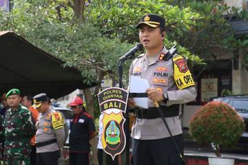 Kapolres Gianyar Pimpin Apel Pengamanan Malam Tahun Baru 
