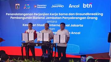 Pramono Menyaksikan  Penandatanganan Pembangunan JPO JIS-Ancol