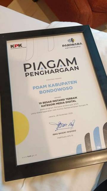 PDAM masuk 10 Besar Instansi Terbaik Media Digital