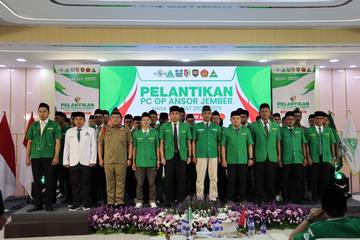 GP Ansor Jember Dilantik, Fawait Tegaskan Peran Santri