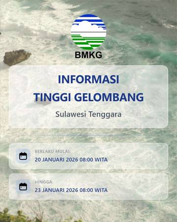 BMKG Keluarkan Peringatan Dini Gelombang Tinggi Perairan Sultra