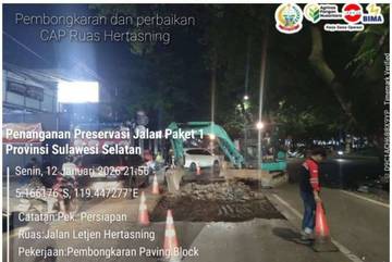 Pemprov Sulsel Genjot Preservasi Jalan Hertasning Makassar