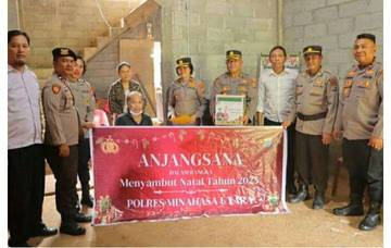 Polres Minut Berbagi Keceriaan Bersama Panti Werdha 