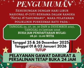 Rilis Operasional Puskesmas Batu Di Libur Nataru