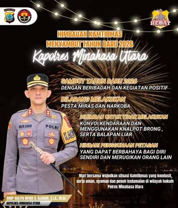 Ini Himbauan Kapolres Minut Jelang Tahun Baru 2026