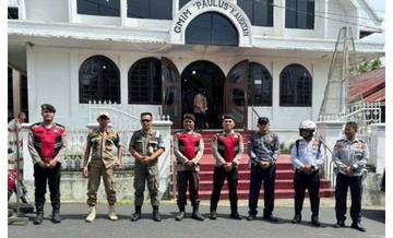 Tim Pantera Polres Minut Kawal Keamanan Gereja Paulus 