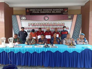 Polda Sumsel Musnahkan 2,6 Kg Sabu dan Ekstasi