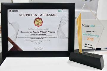 Kemenag Sumsel Raih Satker Best Financing 2025