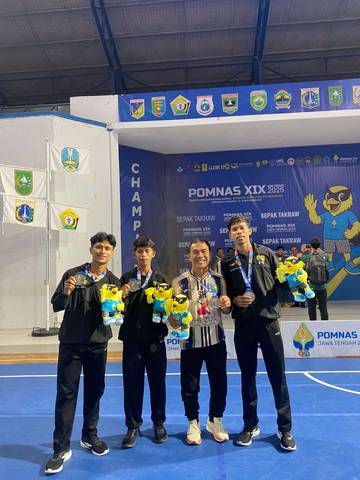 Sepaktakraw Riau Raih Tiga Medali di Pomnas 2025