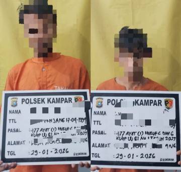 Dua Pria di Kampar Terciduk Curi Buah Sawit