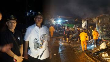 Bupati Bengkayang Tinjau Lansung Lokasi Kebakaran Pasar Seluas
