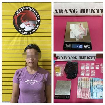 Satresnarkoba Polres Landak Tangkap Wanita Pengedar Narkoba