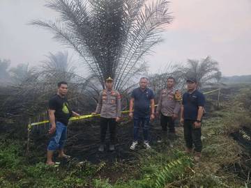Polsek Sungai Ambawang Selidiki Kebakaran Hutan Lima Hektare