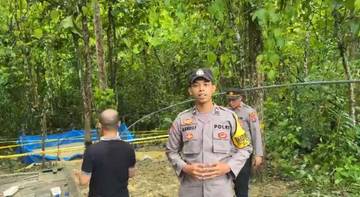 Polisi Amankan Lokasi Pengeboran Sumur Keluar Gas