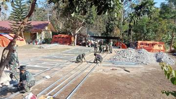 Satgas Gulbencal Kebut Pembangunan Huntara Kampung  Meriah Jaya 