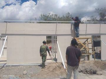 Progres Pembangunan Huntara di Wih Pesam Capai 20%