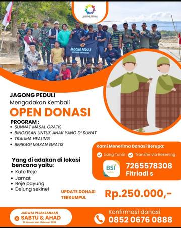 Jagong Peduli Buka Donasi Sunat Massal di Linge