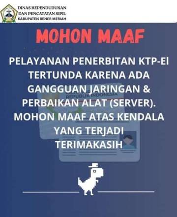 Server Rusak, Layanan Cetak KTP-el di Bener Meriah Terganggu