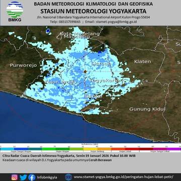 Waspada Hujan Lebat Disertai Petir di DIY